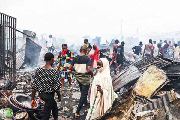 Abuja market razed down by fire, traders losses million naira worth of goods