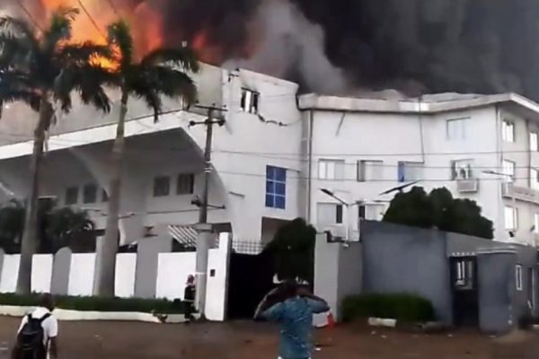 Fire gut Christ Embassy Headquarters Church in Lagos